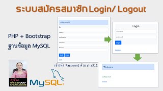 ระบบสมัครสมาชิก Login/Logout จบในคลิปเดียว  PHP+Bootstrap+MySQL [ EP.1 ]