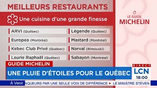 Guide Michelin: une pluie d'étoiles pour le Québec