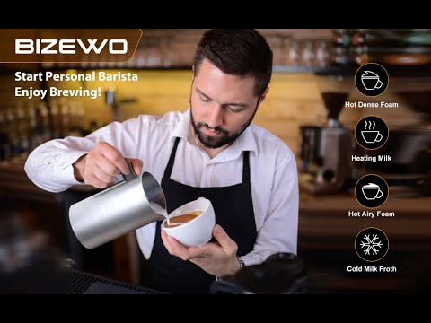 Milk Frother and Steamer, Electric Milk Warmer with Touch Screen, BIZE –  Bizewo