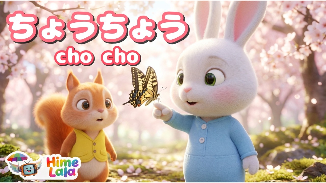 ちょうちょう（なのはにとまれ～）｜こどものうた・唱歌｜童謡・春の歌｜歌詞付き｜3Dアニメ（Choucho）