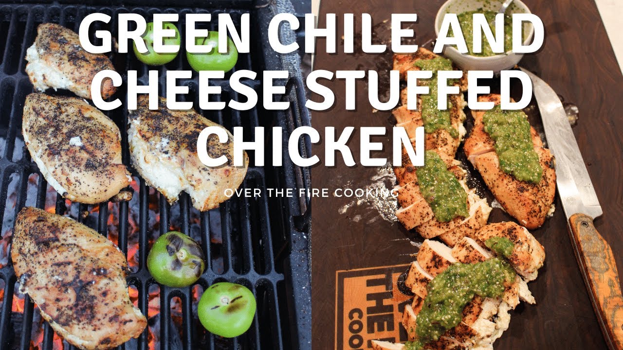 ⁣Green Chile and Cheese Stuffed Chicken Recipe | Over The Fire Cooking #shorts