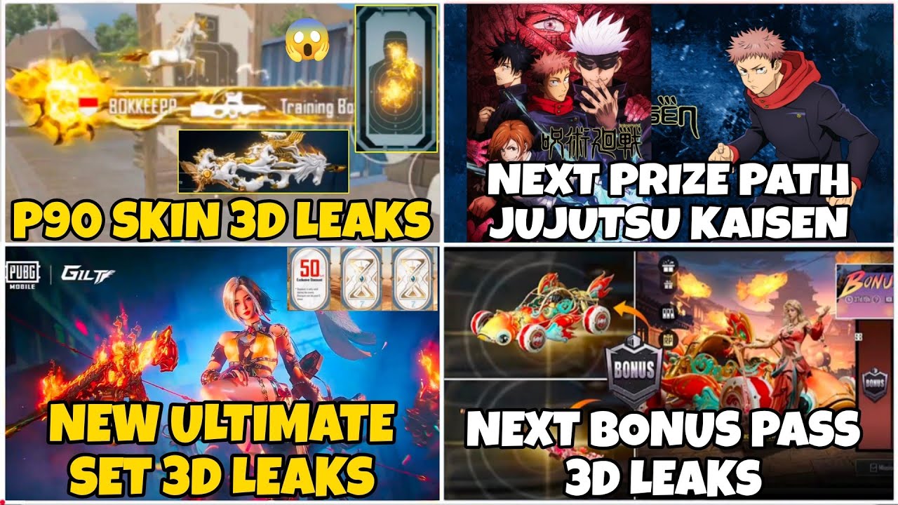 🔴NEW ULTIMATE SET 3D LEAKS😱 | NEW P90 SKIN 3D LEAKS🔥 |NEXT JUJUTSU KAISEN PRIZE PATH IS HERE😍