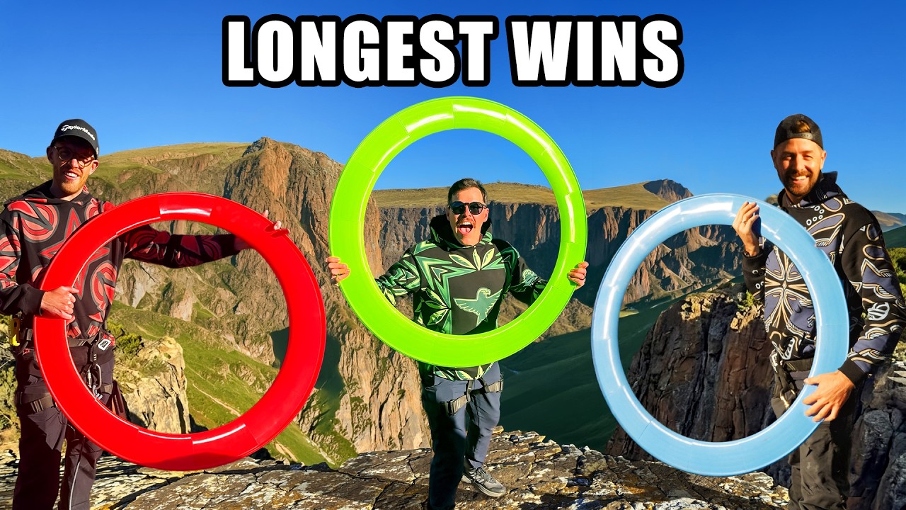 Giant Frisbee Contest From 200m Cliff