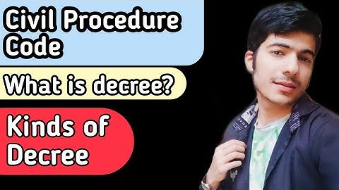 What is a Decree? Decree under Civil Procedure Code 1908 | In Hindi.