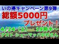 【ライブ】いの得キャンペーン第９弾！今回も総額5000円をプレゼント！
