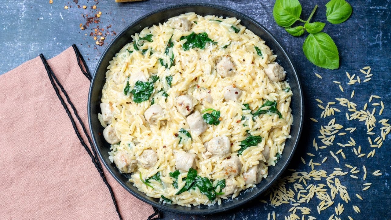 Creamy Chicken Sausage Orzo - YouTube