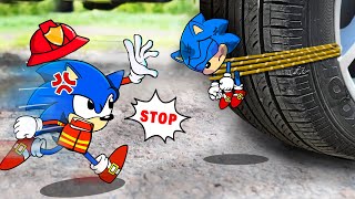 Stop !! Car Crushing Fireman vs Baby Sonic | Crushing Crunchy & Soft Things by Car - Woa Doodland screenshot 5