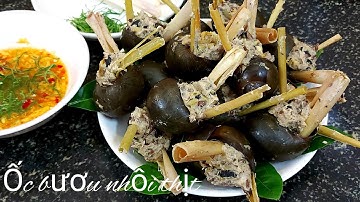 Cách làm Ốc bươu nhồi thịt hấp sả dai giòn sần sật, by Dinh kim ẩm thực