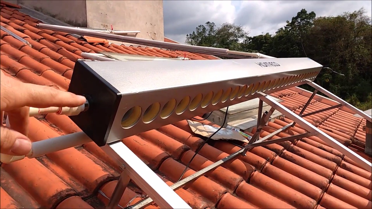 Coletor Solar Komeco 3 - Tubo A Vácuo - chuva - YouTube
