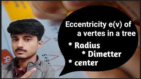 Eccentricity | Eccentricity of a vertex in a tree Center Radius and Diameter of tree
