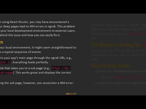 Resolving ngrok 404 Errors with React-Router: A Deep Link Solution