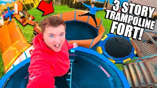 3 Story Trampoline Box Fort Challenge