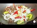 Thai street food  fried vegetables  declicious thai food