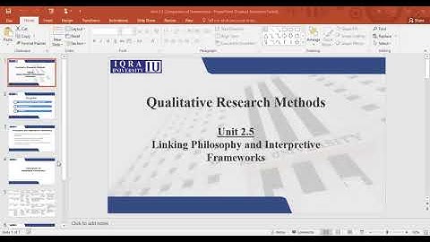 Unit 2.5 linking Philosophy and Interpretive Frameworks