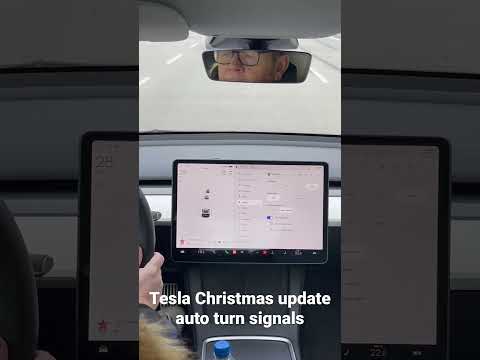 Tesla Christmas update auto turn signals