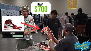He Wanted $700 For His USED Off White Chicago's! (Sneaker Con Texas)