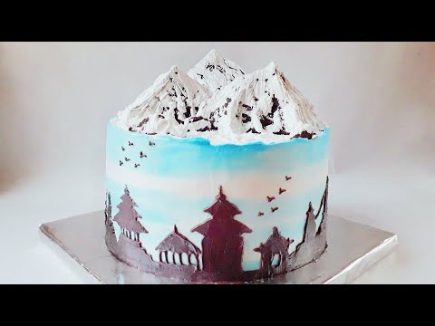 Mt. Everest Mountain & Cultural Heritage Skyline of Nepal CAKE 🇳🇵| Mountain Cake