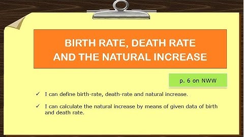 POPULATION - Birth rate, Death rate and Natural Increase
