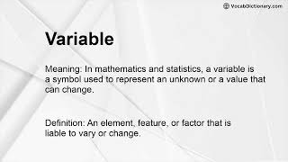 Variable Meaning