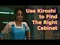 Use kiroshi to find the right cabinet  cyberpunk 2077  find a way inside the lab  the hunt