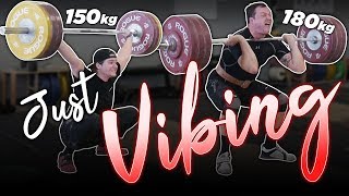 Zack Telander 176kg/388lb Clean and Jerk, 180kg/396lb Clean