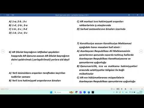 Qanunvericilik qəbul suallarının izahı. Oktyabr qəbul sualları (1-ci hissə)