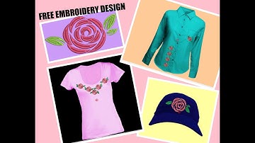 HOW TO DIGITIZE A SIMPLE ROSE DESIGN || FREE EMBROIDERY DESIGN