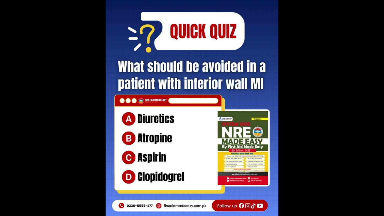Tell your answer in comment section | First Aid Made Easy Platform | Dr Hafiz Atif 