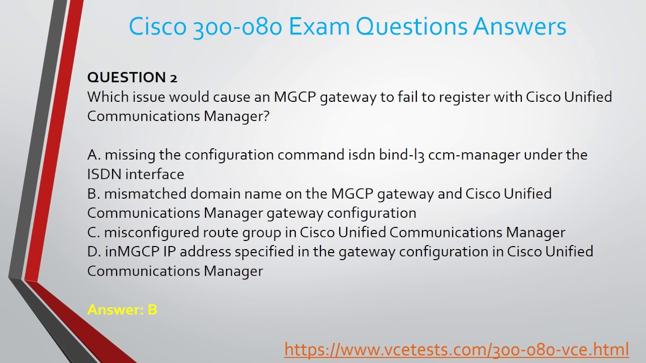 Cisco 300-080 VCE Exam Questions Answers