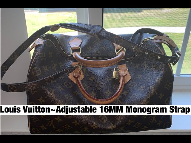 LOUIS VUITTON Monogram 16MM ADJUSTABLE BAG STRAP ON SPEEDY 35 