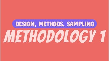 07 Methodology Part 1: Design, Sampling, Methods