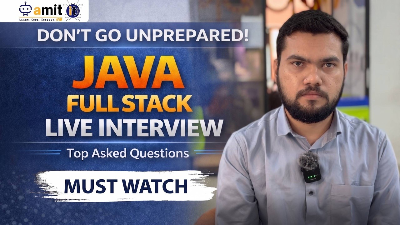 Java Full Stack Interview Questions 2026 🔥 | Live Mock Interview for ...