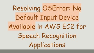 Resolving OSError: No Default Input Device Available in AWS EC2 for Speech Recognition Applications