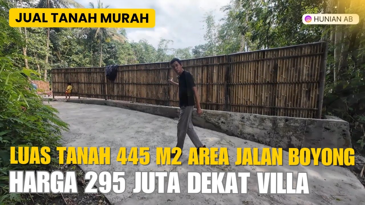 EPS 389 JUAL TANAH MURAH JOGJA 295 JUTA LUAS TANAH 445 M2 SHM PEKARANGAN COCOK UNTUK VILLA HOMESTAY