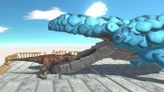 Blue Whale vs ALL UNITS  on Wobbly Building Animal Revolt Battle Simulator