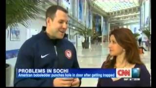 Бобслеист Из Сша Застрял В Лифте В Сочи.u.s. Bobsledder This Time Stuck In An Elevator In Sochi