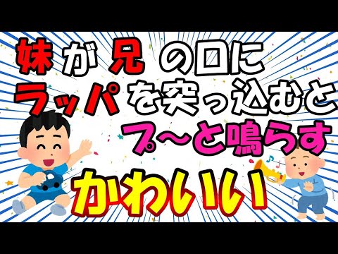【2ch面白いスレ/ほのぼのスレ】妹が兄の口にラッパを突っ込むとプ～と鳴らす、かわいい【ゆっくり解説】