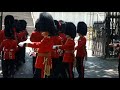 Trooping the colour  soldiers marching back to barracks