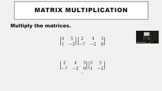 Matrix Operations with TI 84