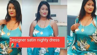 Women Designer Satin Nighty Wearing Dress Fashion Fancy Life