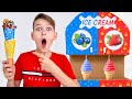 Five Kids Play Ice Cream Machine & Fruit Smoothies