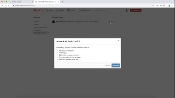 How to UNBLOCK SOMEONE on QUORA?