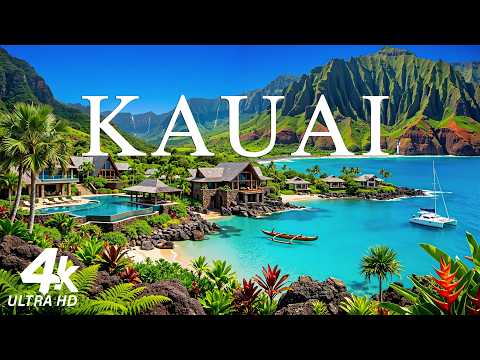 Kauai 4K 🌿 Cathedral Cliffs, Emerald Valleys and Hawaii’s Wild Paradise