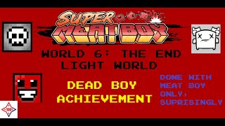 Super meat boy 106% (Light End Deathless)
Done on my 5th attempt, actually not really hard. Especially because there is only 5 levels, not 20.
Facepalm at the end of level 6-3... Super meat boy 106% (Light End Deathless)