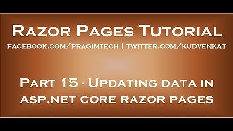 Gegevens bijwerken in ASP.NET Core Razor-pagina