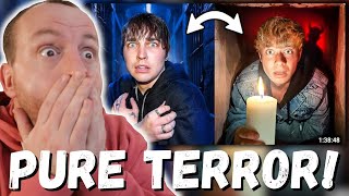 PURE TERROR!!! Sam & Colby Surviving 3 Haunted Prisons ALONE for 50 Hours (REACTION!!!)