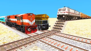 3️⃣ THREE TRAINS DANGEROUS COLLIDE AT DIAMOND CROSSING | Indian Railway Simulator | Funny Trains