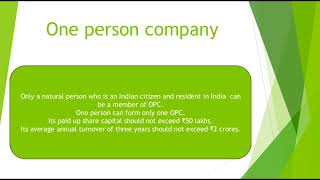 One person company | Type of company | Corporate Accounting | Class 12th | B. Com 