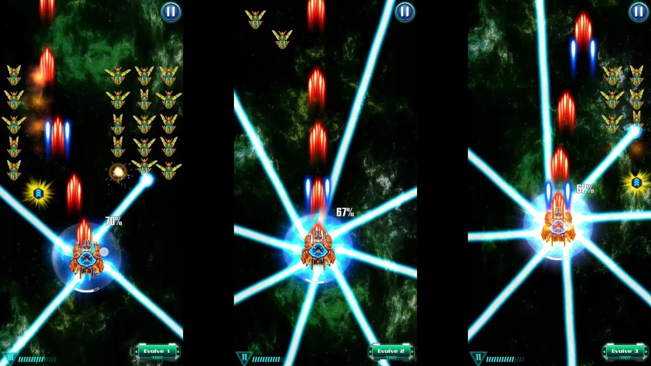 Galaxy Attack: Alien Shooter | Ship Evolve | Pirate King Ship Evolve Power Compare By Apache Gamers
