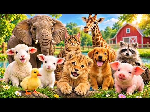 Animal sound for kids 🦒🐧🐱 Cute Animal Sound Learn Wild and Farm Animals